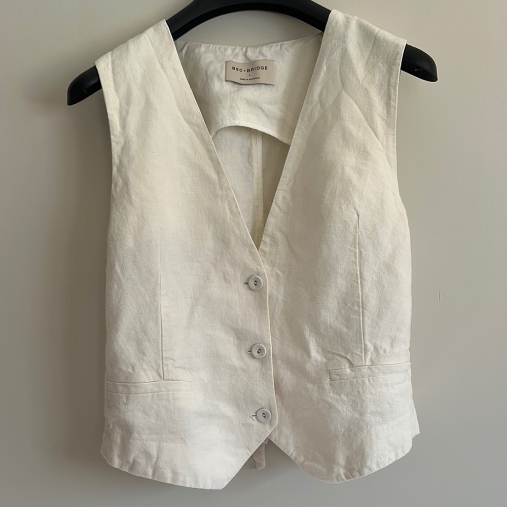 Bec & Bridge Cream Sleeveless Top